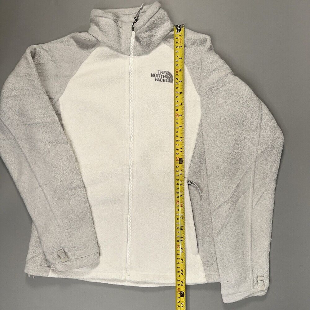 The North Face Jacket Women's Small White Gray Fleece Full Zip Polartec - Picture 10 of 12